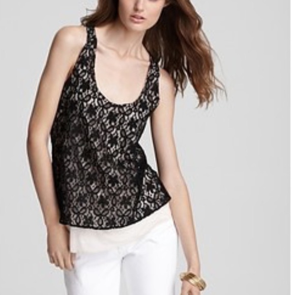 Talula Aritzia Betty Black Lace Tank Top with Pink Lining Size M - Picture 11 of 11